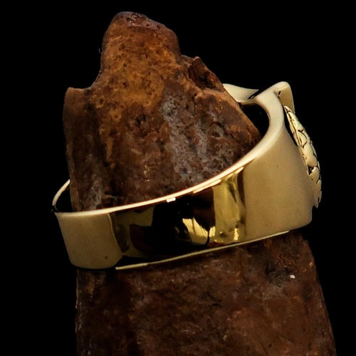 ANILLO DE BRONCE CON ESCUDO Y BANDERA