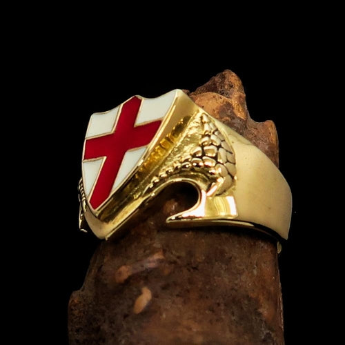 ANILLO DE BRONCE CON ESCUDO Y BANDERA