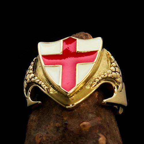 ANILLO DE BRONCE CON ESCUDO Y BANDERA